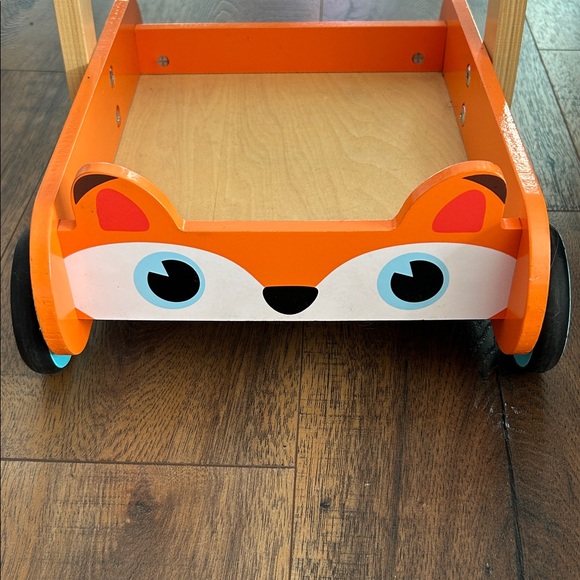 Cossy Wooden Baby Learning Walker Toddler Orange Fox Wooden Push - Picture 3 of 8